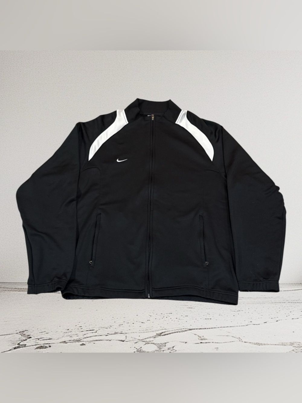 Nike Track Jacket Men’s Size L Nike Team Black and White Full Zip